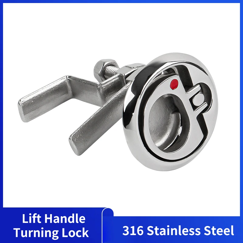 

Marine Hardware Boat Handle Flush Mount 316 Stainless Steel Hatch Latch Turning Lock
