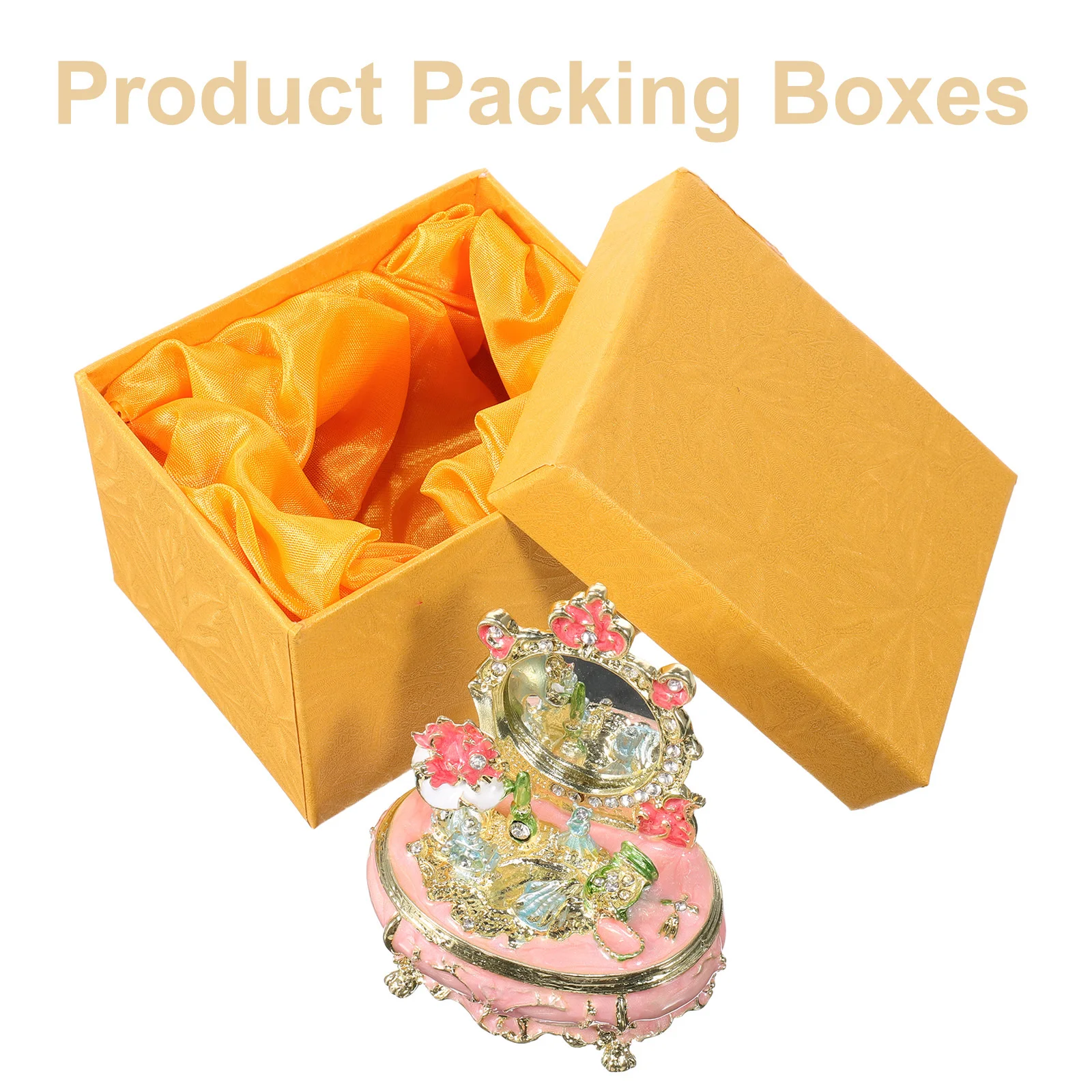 Enamel Trinket Box Painted Jewelry Storage Jar Vintage Dressing Table Organizer For Women Keepsake Chest