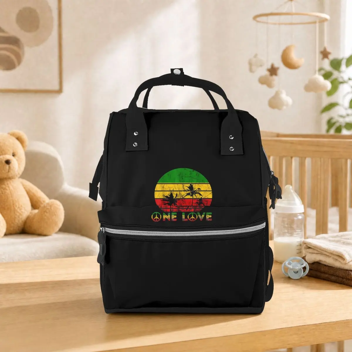 Harajuku Vintage Style Arts Bob Marley One Love Student Backpack School Bag Hiking Travel Daypack for Men Women Bookbag
