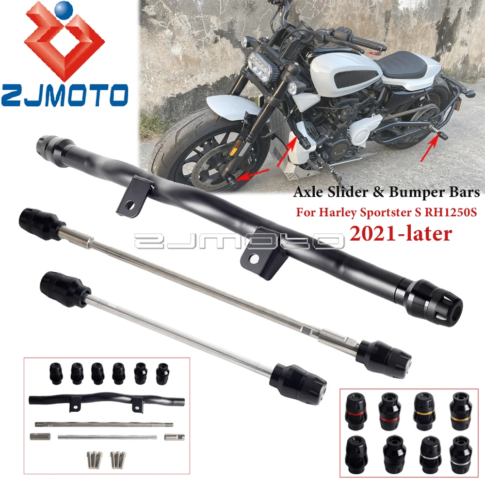 

Мотоциклетная защита двигателя, бампер для Harley Sportster S RH1250S 2021+, передняя и задняя ось, слайдер колеса вилки