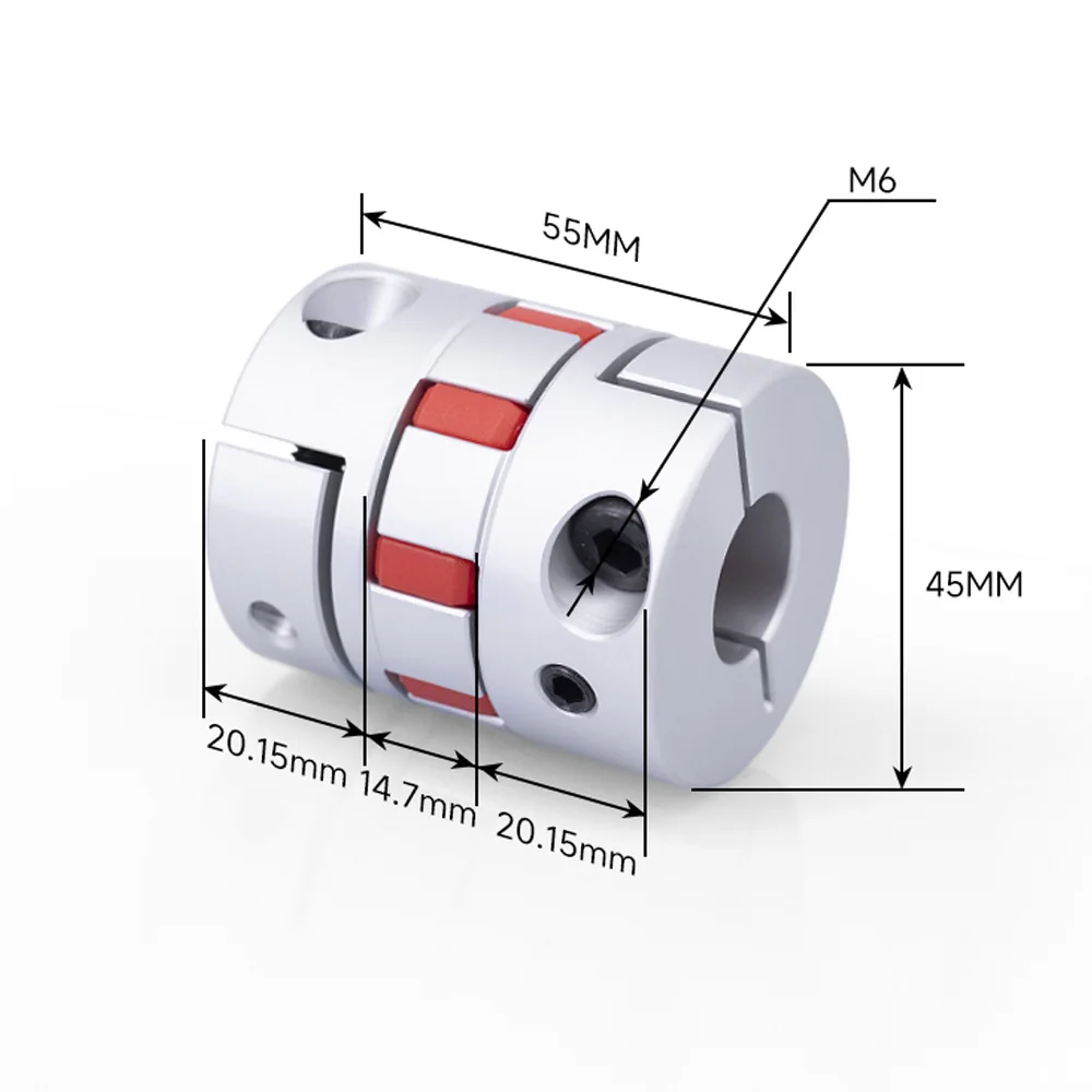 D45 L55 GS GR Three Jaw Coupler Aluminium Plum Flexible Shaft Coupling Motor Connector CNC Flexible Coupler 10 12 14 15 16-25mm