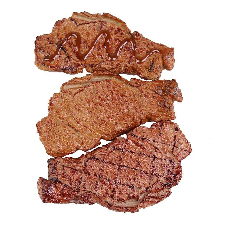 Pretend Play Simulation Food Model Children, Hotel Furnishings, Fake Meat, Steak, Pork Chop, Kids Gift, Artificial Foods