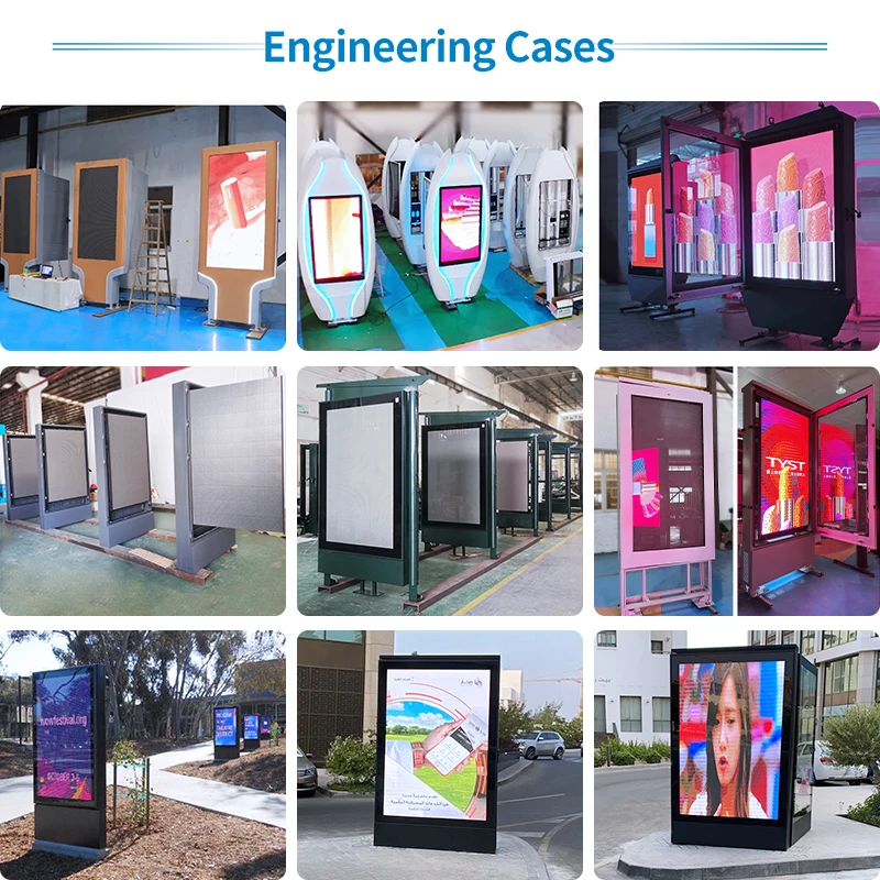 Railway Station P3 LED Screen Display Advertising Lightbox Muppy with Cell Phone Charging