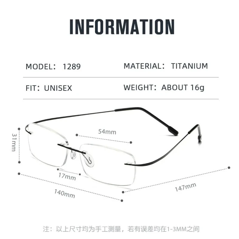 Geschäftsmann Lesebrille Ultraleicht Rahmenlos 1,0 1,5 2,5 Anti Blaues Licht Presbyopie Brille Kein Rahmen Hyperopie Brille