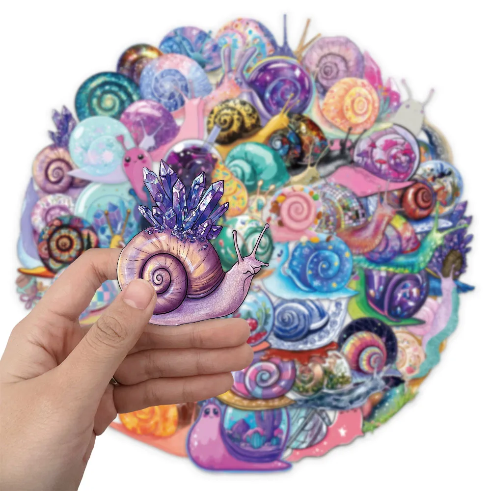 50PCS Tea Snail Cartoon Theme Stickers DIY Phone Cases, Postcards, Laptop Speaker Stickers