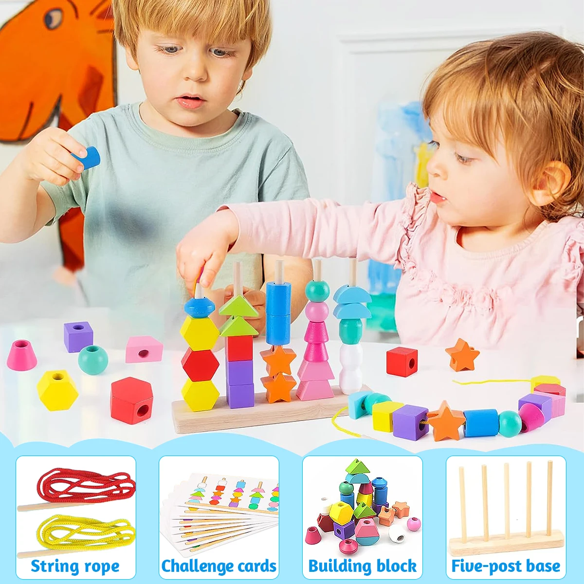 Puzzle de forme de couleur en bois Montessori, jouets éducatifs précoces, apprentissage de la couleur fondue, jeux d'empilage, cadeau pour les enfants