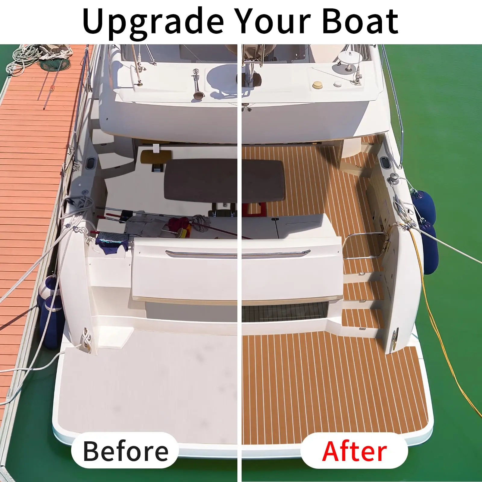 

Large EVA Boat Flooring Faux Teak Pad Decking Sheet Yacht Flooring Anti Skid Mat Self Adhesive Vehicle 2400x900x6mm