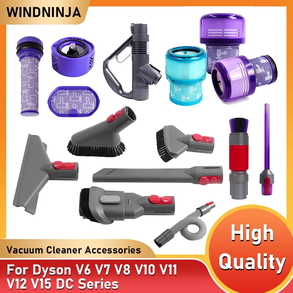 Para dyson aspirador de pó acessórios filtro hepa cabeça da escova para dyson v6 v7 v8 v10 v11 v12 v15 dc série lidar com escova rolo