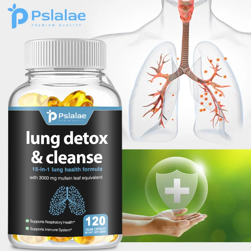 

Lung Detox & Cleanse Capsules - Supports Bronchial and Respiratory Health, Relieves Breathing, Immune Support