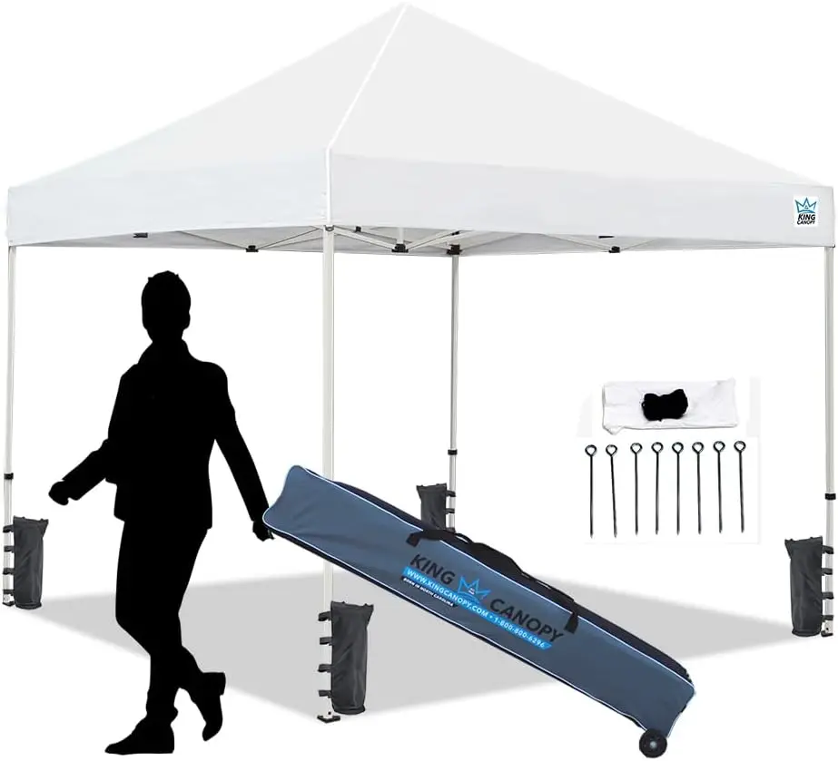 

Фестиваль, 10 футов на 10 футов, мгновенный выдвижной механизм с грузовыми мешками, стальной каркас 1 дюйм, белый, FSSHST10WH-B1