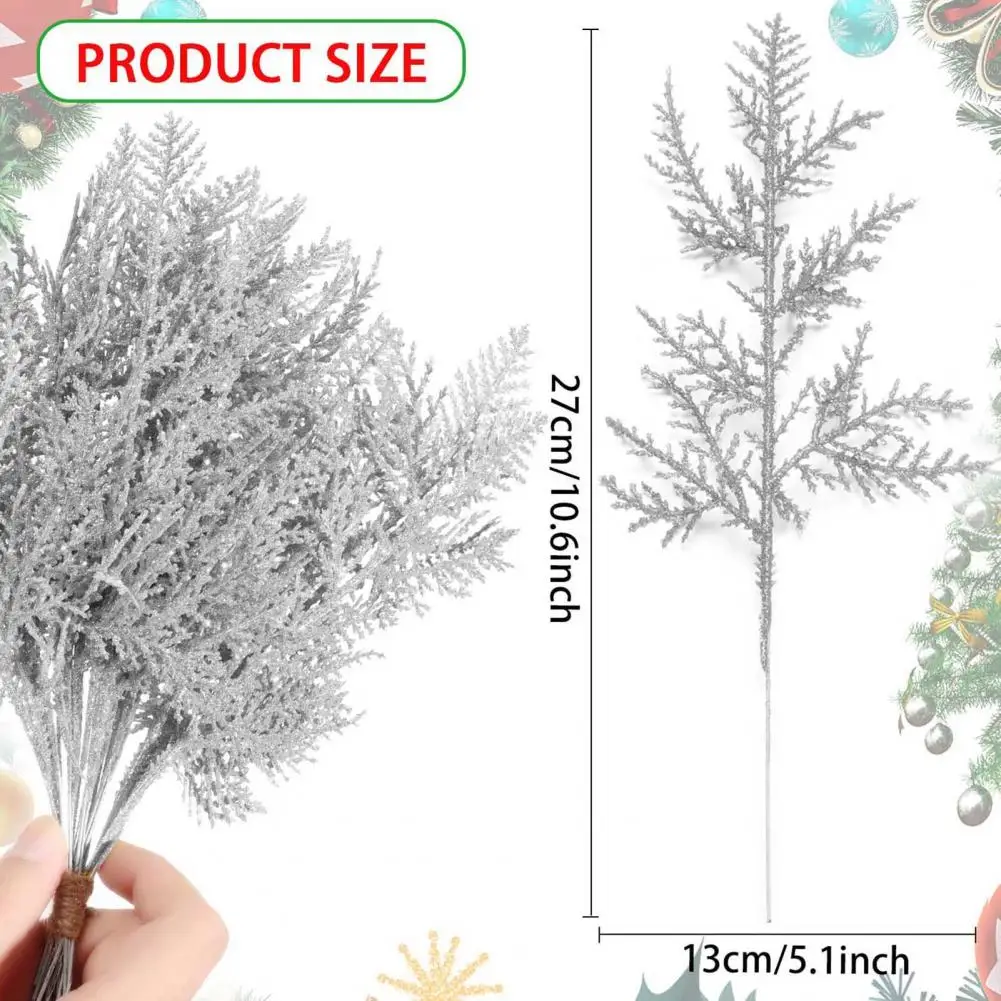 

Realistic Artificial Pine Tree Branches Glittery Artificial Pine Needles Sparkling Christmas Pine Twig Picks 20 for Xmas