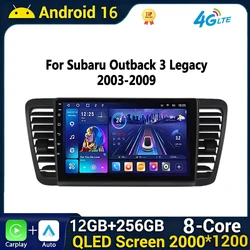 Android 16 Car Radio for Subaru Outback 3 Legacy 4 2003-2009 Multimedia Stereo Intelligent GPS Navigation Wireless Carplay DSP
