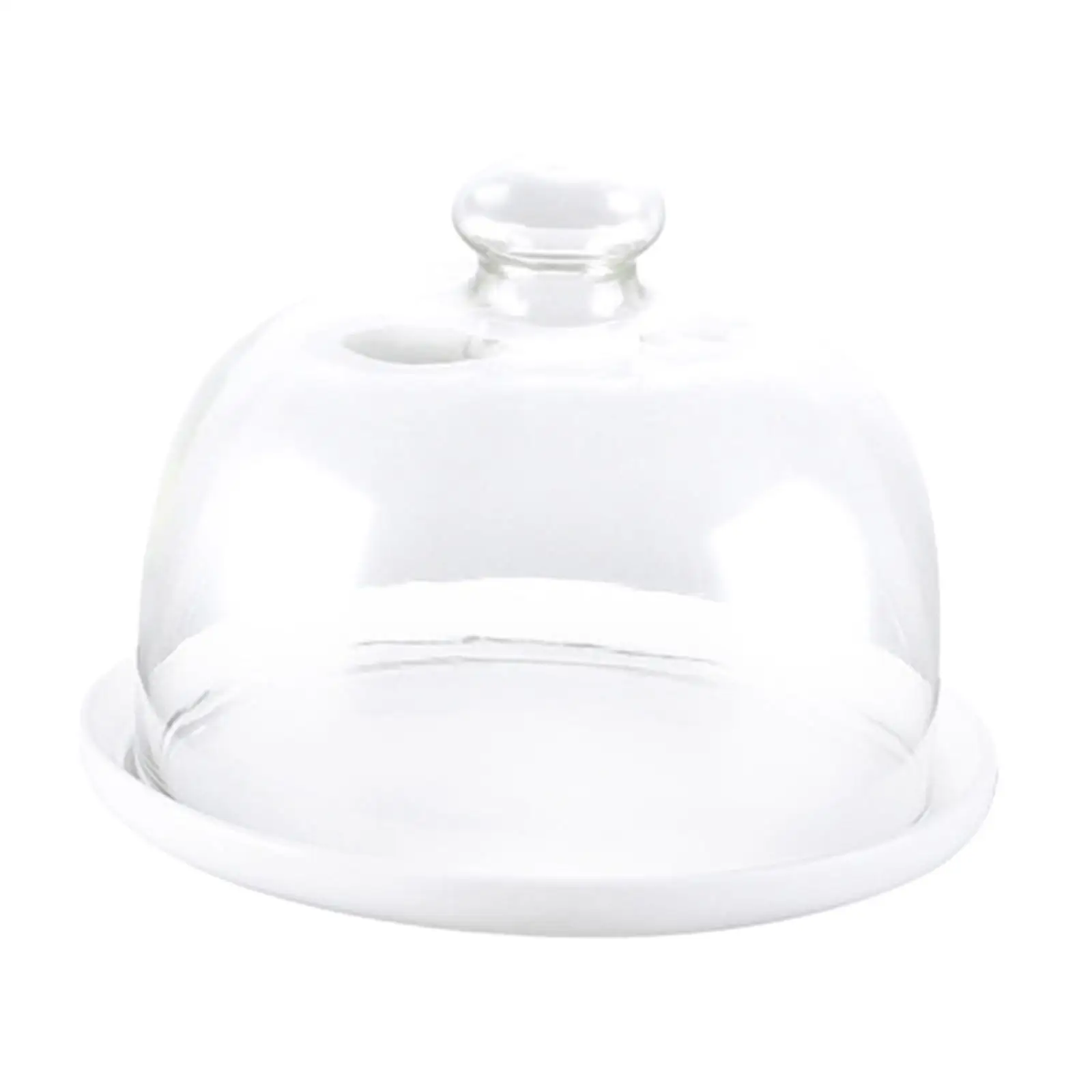 Ceramic Cake Stand with Glass Cover Cookie Platter Dessert Storage for Holiday Birthday Festive Store Party Display Restaurants