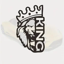 1pc Car Sticker 3.94x6.89inch Waterproof Decal Lion Crown King Design Vinyl Window Sticker, Laptop Sticker, Glass Sticker