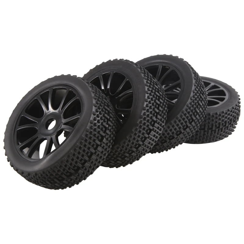 RC 1:8 Off Road Car Buggy Rubber Tires & Plastic Wheel Rims HUB HEX 17 Mm 81-801