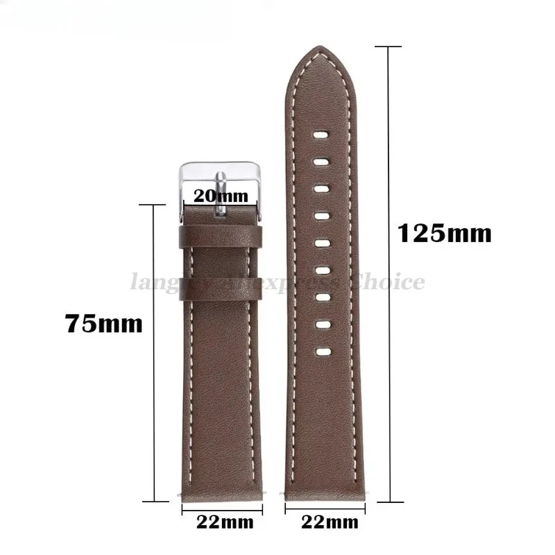 20 มม.22 มม.สายนาฬิกาหนังแท้สําหรับนาฬิกา Huawei GT4/3 Pro สําหรับ Amazfit GTR สร้อยข้อมือ QUICK RELEASE ผู้ชายผู้หญิงสายรัดข้อมือ