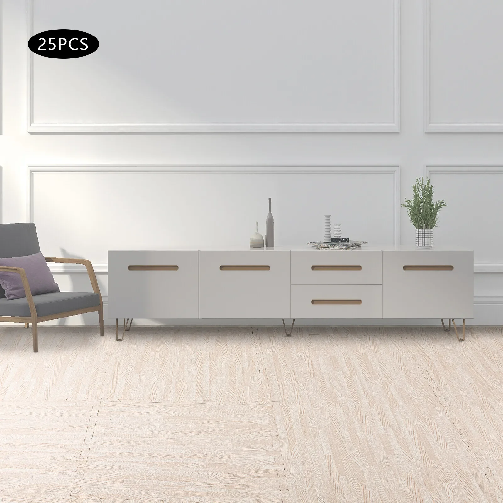 25pc Puzzle Exercise Mat Eva Foam Interlocking Floor Tiles Non-slip Mat Gym