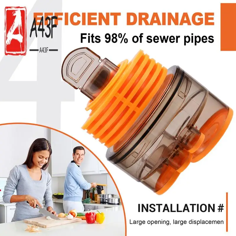 

A43F-Drain Plug Deodorizing Filter Sealed Floor Drain Deodorizer Kitchen Sewer Sealing Ring Washing Machine