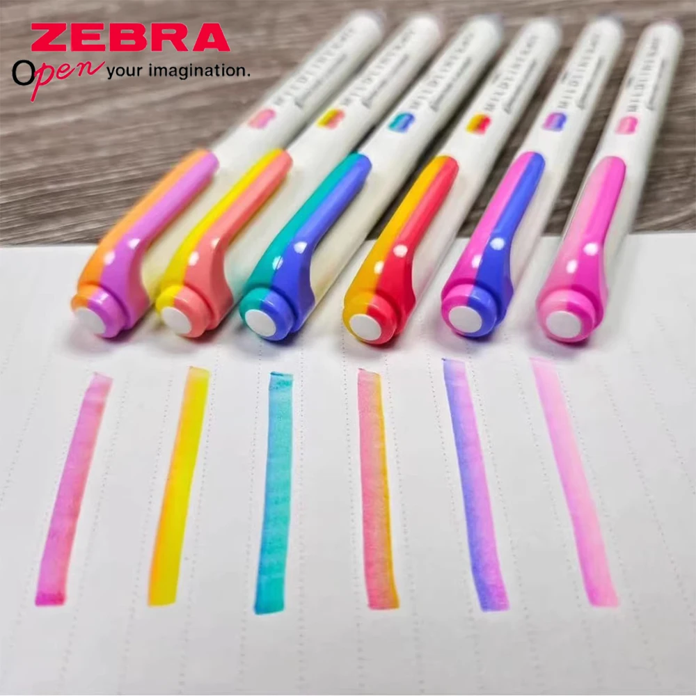 2026 New 10colors Japan Zebra Highlighter Marker Pen Dual Color Limited Capacity Dual Line Stackable Artistic Art Stationery