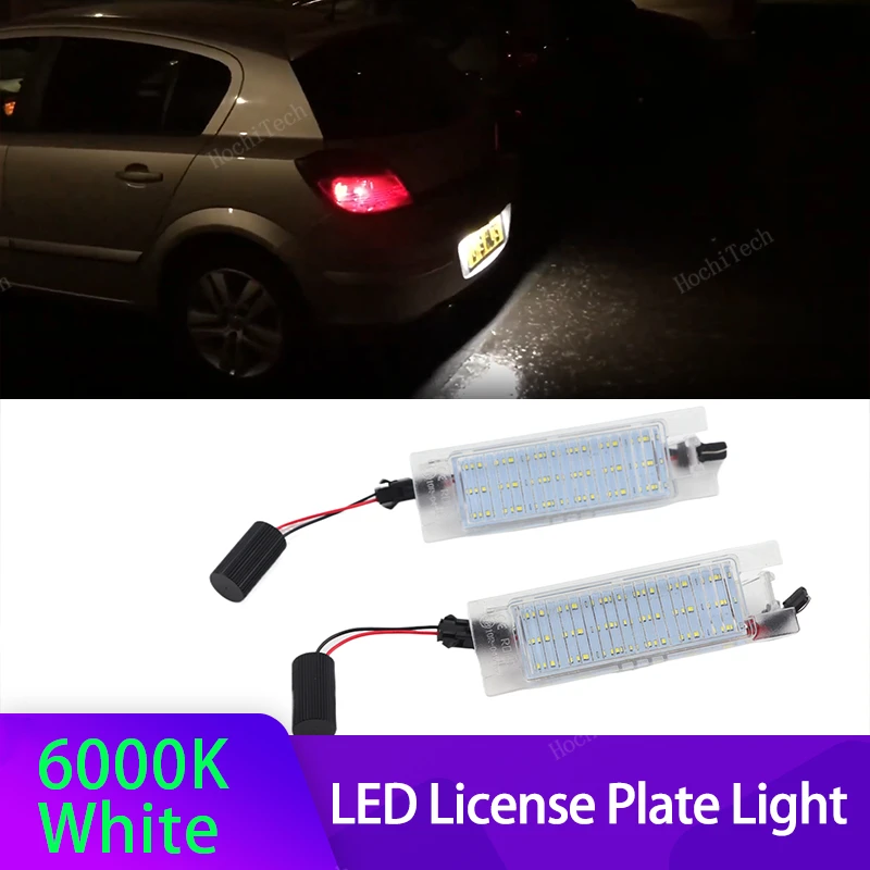 2Pcs Canbus LED License Plate Light For Opel Vectra C Astra J Astra H Zafira B Insignia Corsa C Corsa D Meriva A Tigra B