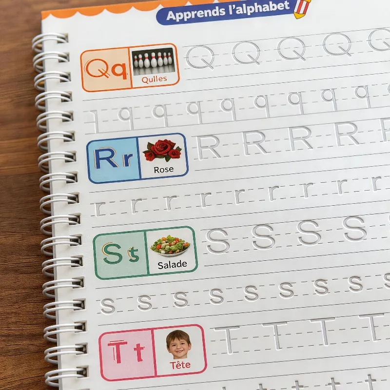 1 Französisches Alphabet-Übungsbuch, Alphabet-Schreibaktivitäten, Kopierbuch zum Üben, Französisches Alphabet-Übungsbuch für Anfänger – Detail 3