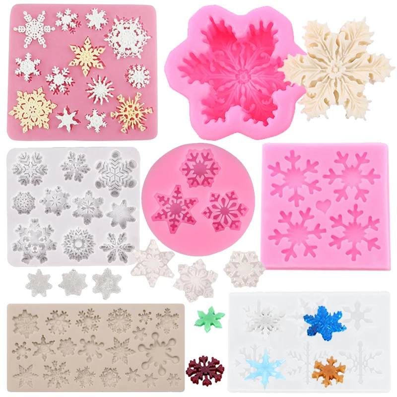 

Силиконовая форма в виде снежинки, рождественские снежинки, помадки, шоколада, конфет, кексов, конфет, украшение на Рождество