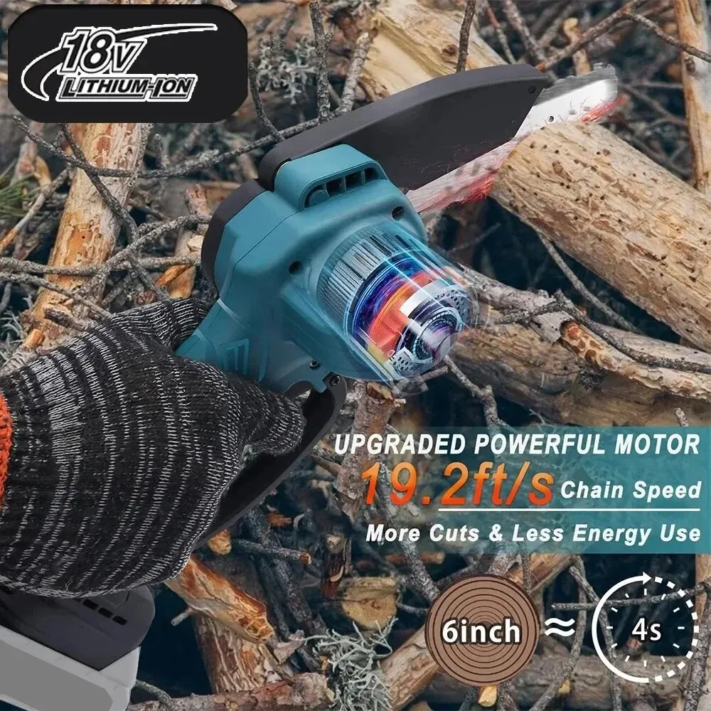 Mini Chainsaw for Makita 18v (No Battery) Woodworking with Small Handheld Electric 6-inch Logging Sawzall Mini Portable Chainsaw