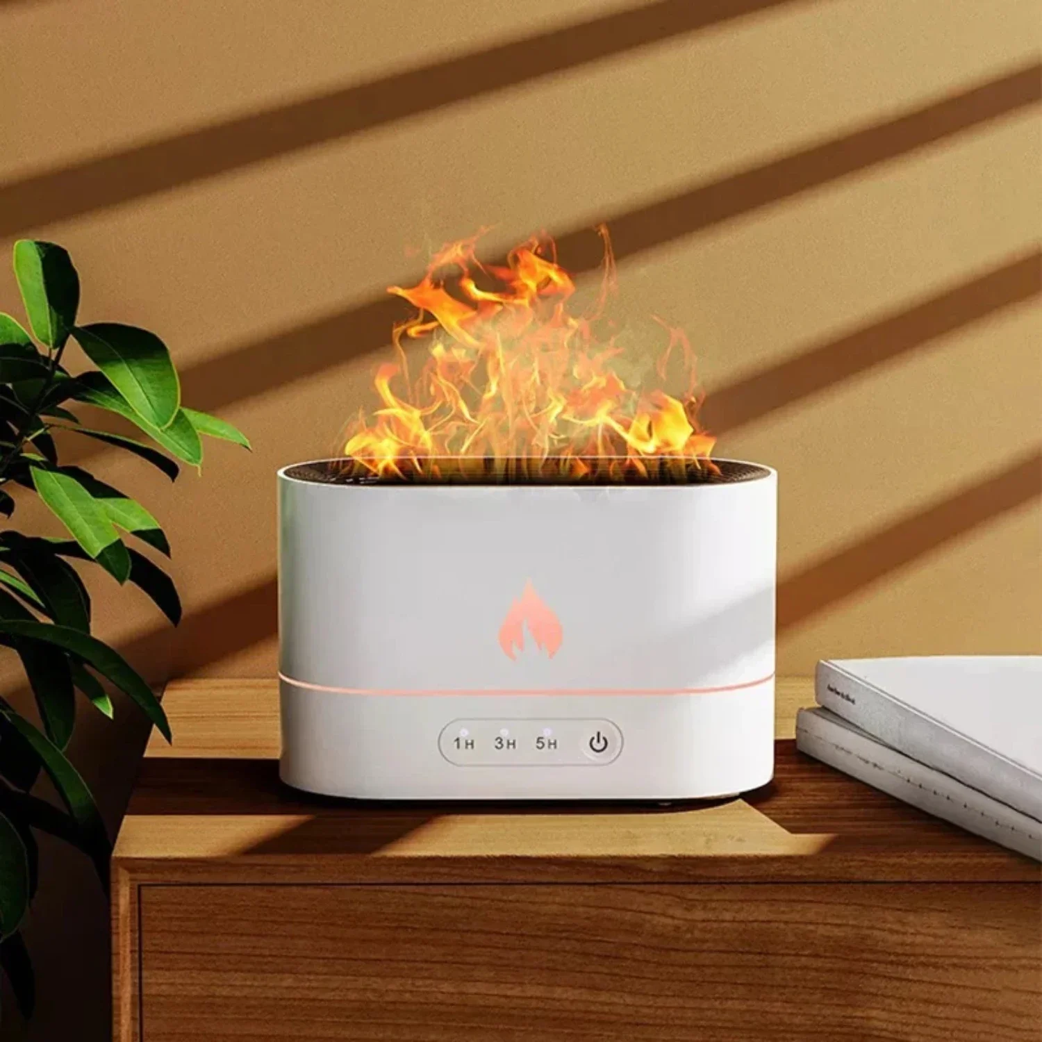 Enhance Atmosphere with Flame Ultrasonic Essential Oil Volcano Mist Maker - Refreshing Aromatherapy Air Humidifier for Home - En