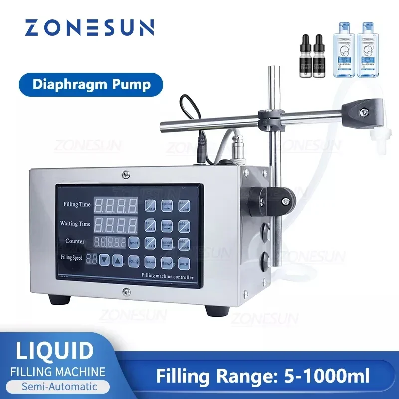 ZONESUN GFK-280 液体充填機デジタル速度制御ダイヤフラムポンプ液体香水水ジュースエッセンシャルオイル