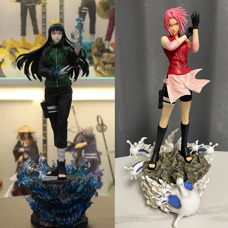 Anime Hyuga Hinata Figure Naruto Action Figurine GK Haruno Sakura Figures Pvc Model Statue Desktop Decoration Periphery Toy Gift