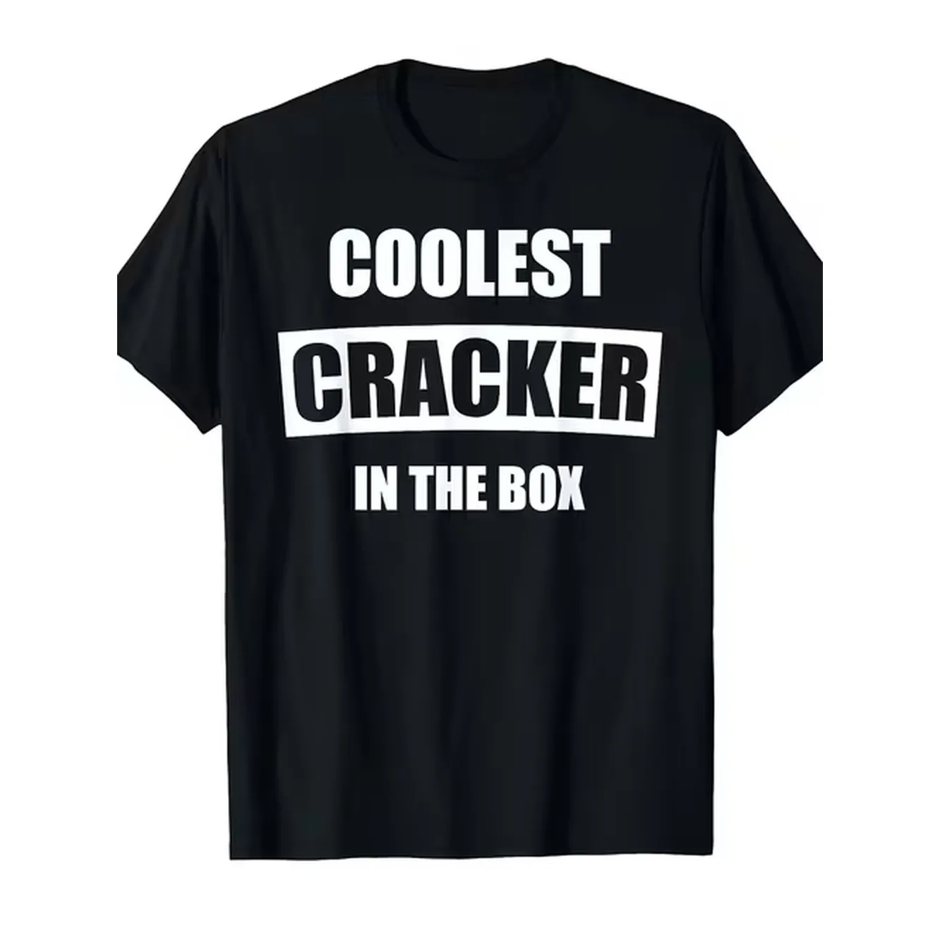 item picture mens funny coolest cracker in the box coolest cracker in the t shirt oversized relaxed neck short sleeve tee with white humorous statement tsame style for men and womensummer short sleeved printed t shirt