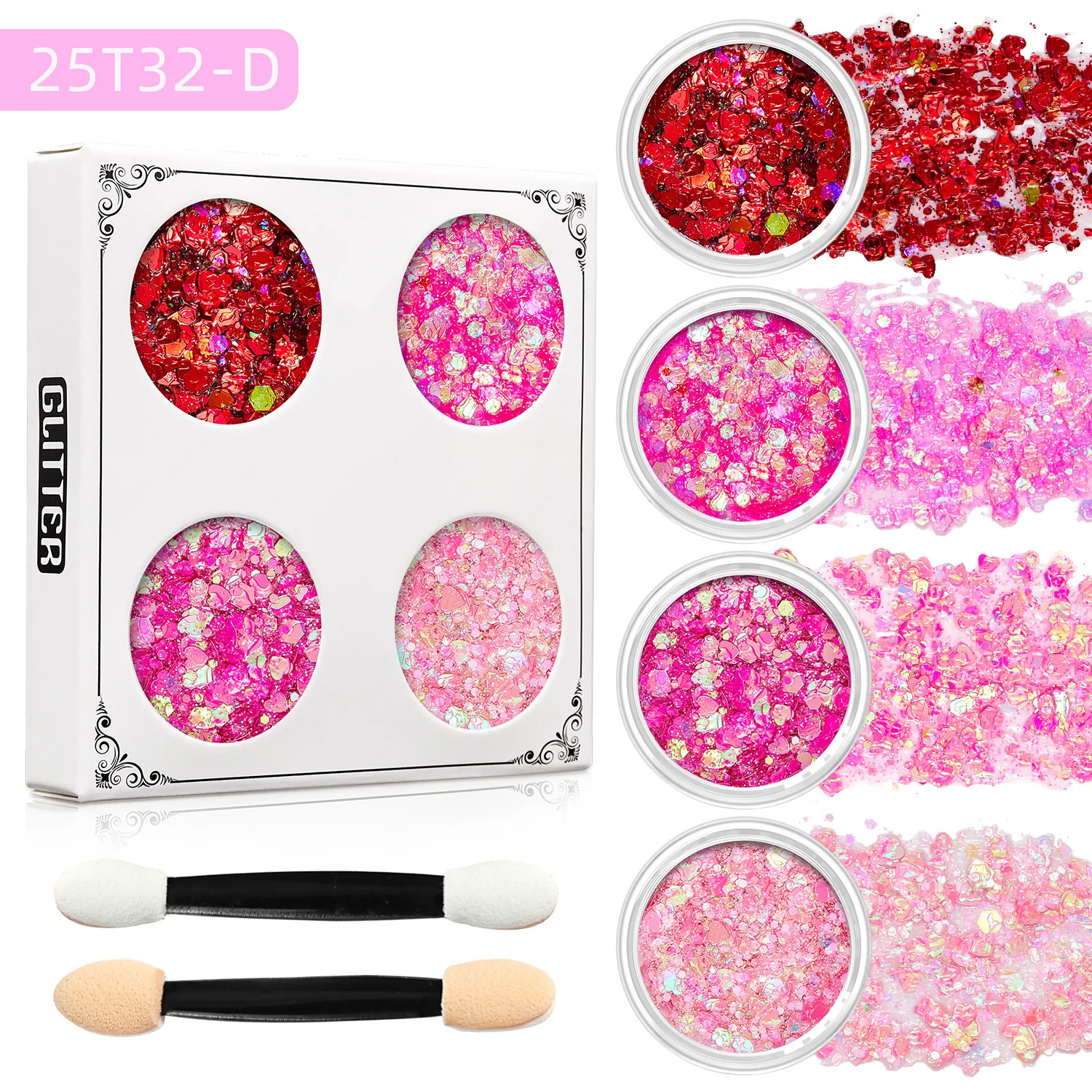 4 色フェイスグリッターメイクボディヘアグリッタージェルホログラフィックスパンコールメイクグリッタージェルバーフェスティバルパーティーアイシャドウ