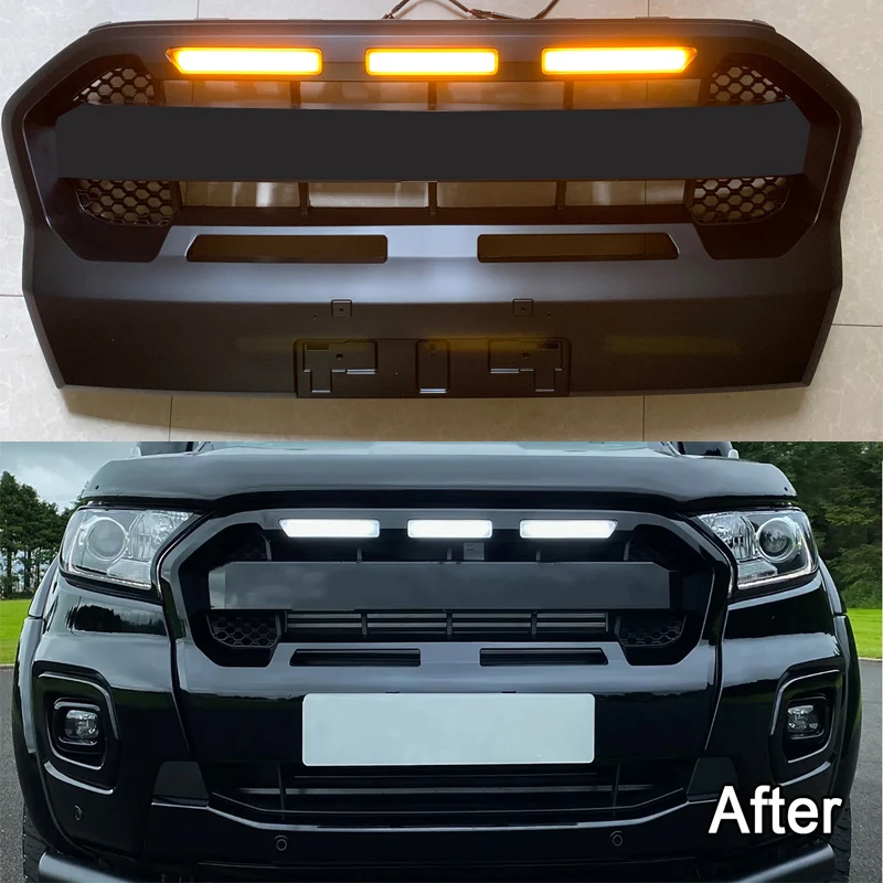 

Replacement LED Front Grill For Ranger T8 PX MKIII MK3 WILDTRAK 2018 2019 2020 2021 Front Racing Grills Radiator Grilles