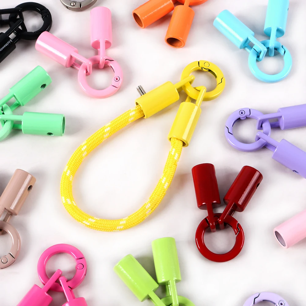 1Pcs Metal Spring O Rings Clip Keychain Phone Strap Connector For DIY Lanyard Clasps Handmade Craft Jewelry Making Accessories