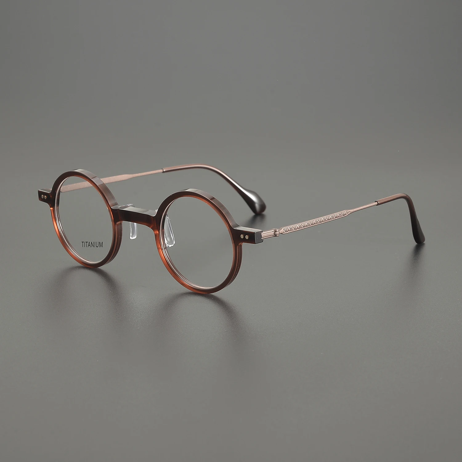 

High Quality Acetate & Titanium Small Round Frame Glasses Trendy Retro Eyeglasses Customize Myopia Optical Glasses