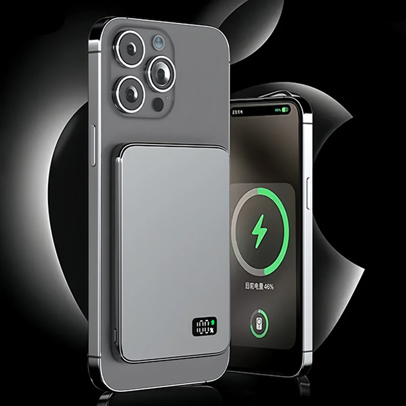 10000 mAh ultradunne powerbank voor MagSafe, magnetisch draadloos snel opladen MacSafe draagbare batterij voor iPhone Xiaomi Samsung