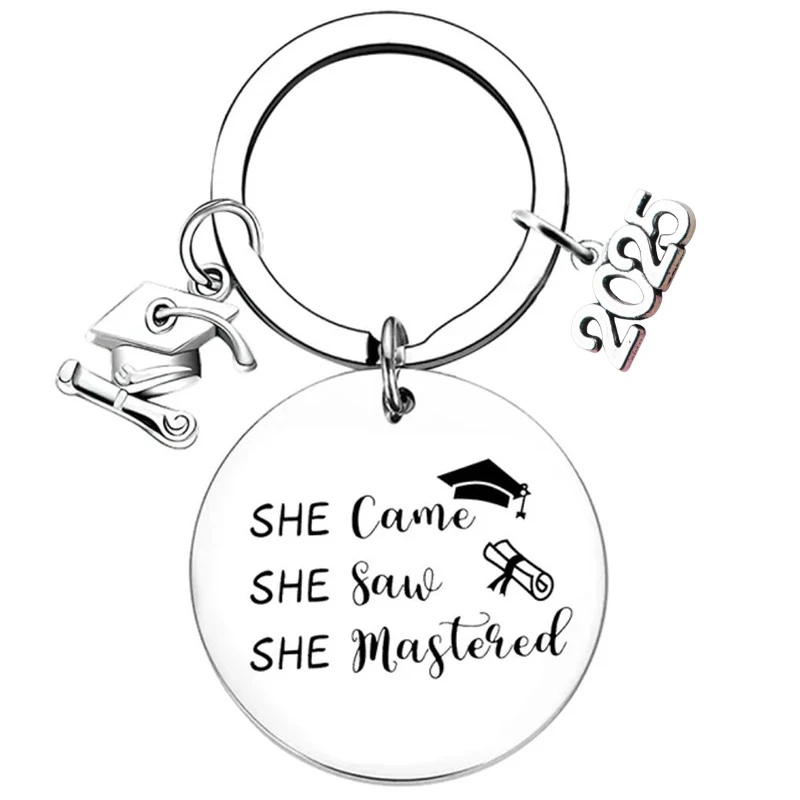 لطيف لقد جاءت لقد رأيتها ماستر المفاتيح مضحك التخرج مفتاح سلسلة قلادة مجوهرات إتقان درجة ماستر كلية خريج