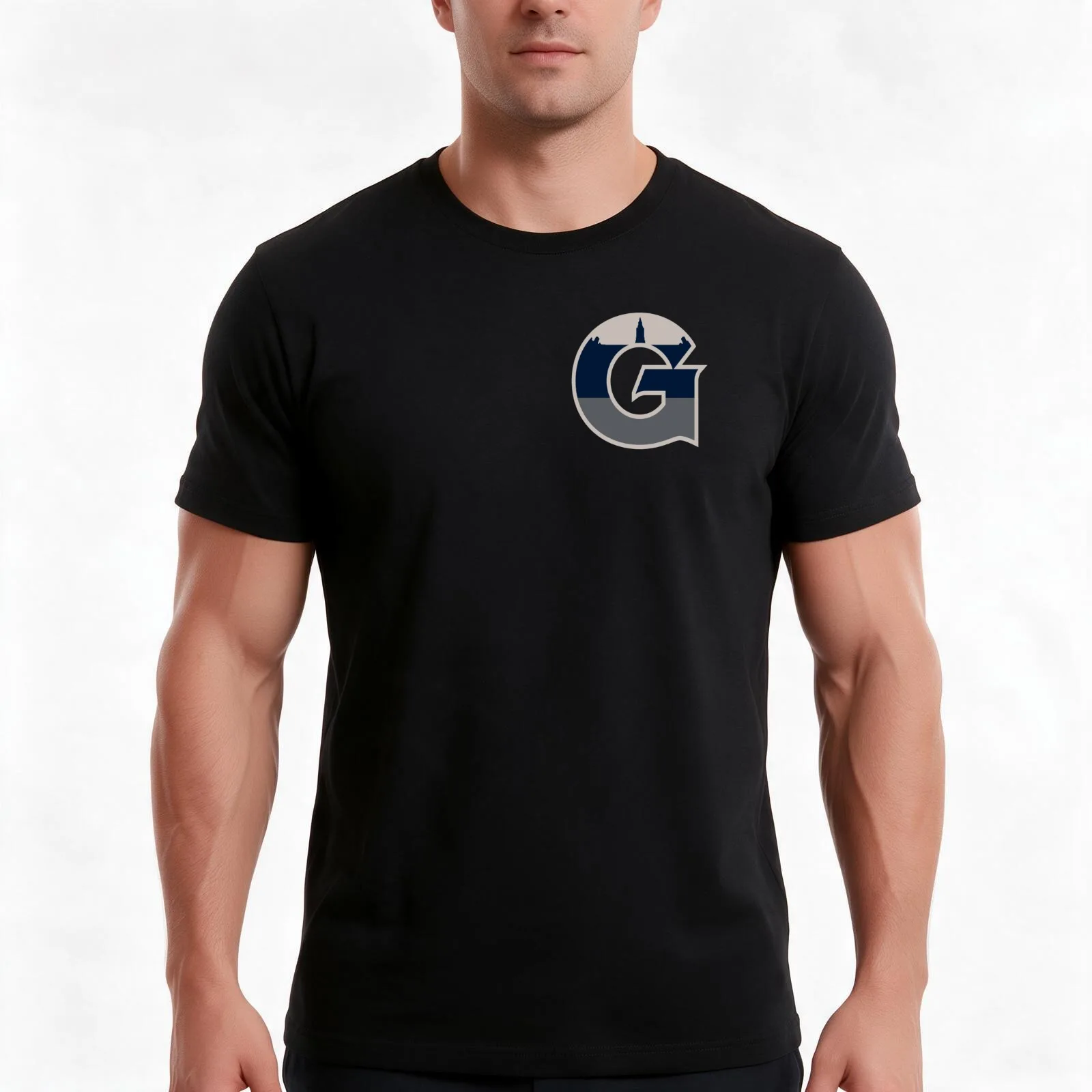 Healy Hall Georgetown Logo T-Shirt Summer Casual Cotton Tee Oversized Streetwear Tops Vintage Graphic Print Unisex Men Women