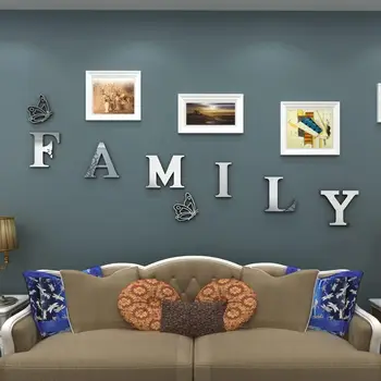 3D Mirror Letter Wall Decals 3