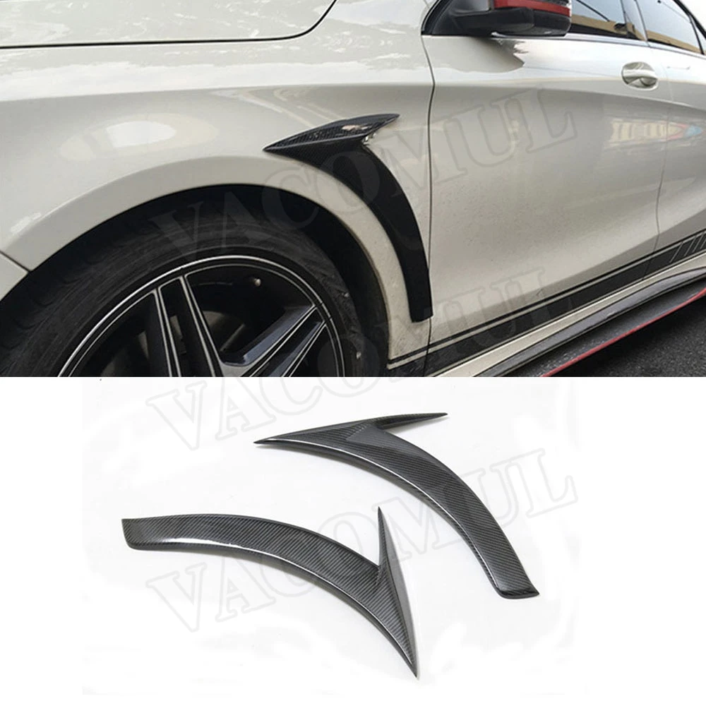 

Carbon Fiber Front Fender Vent Fin Trim Winglet Cover Stickers For Mercedes Benz CLA Class W117 CLA180 CLA200 CLA250 2013-2019