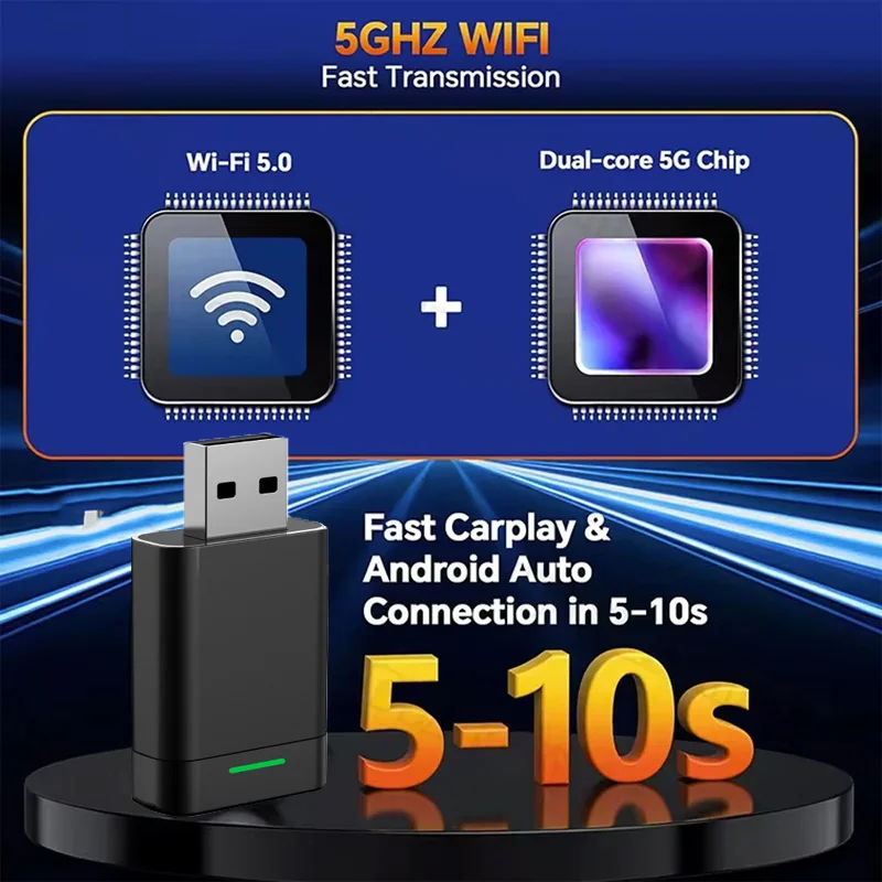 Bezprzewodowy adapter samochodowy 2 w 1 Carplay z systemem Android przewodowy do bezprzewodowego Plug and Play Mini Car Ai Box dla Audi Toyota Volkswagen Peugeot