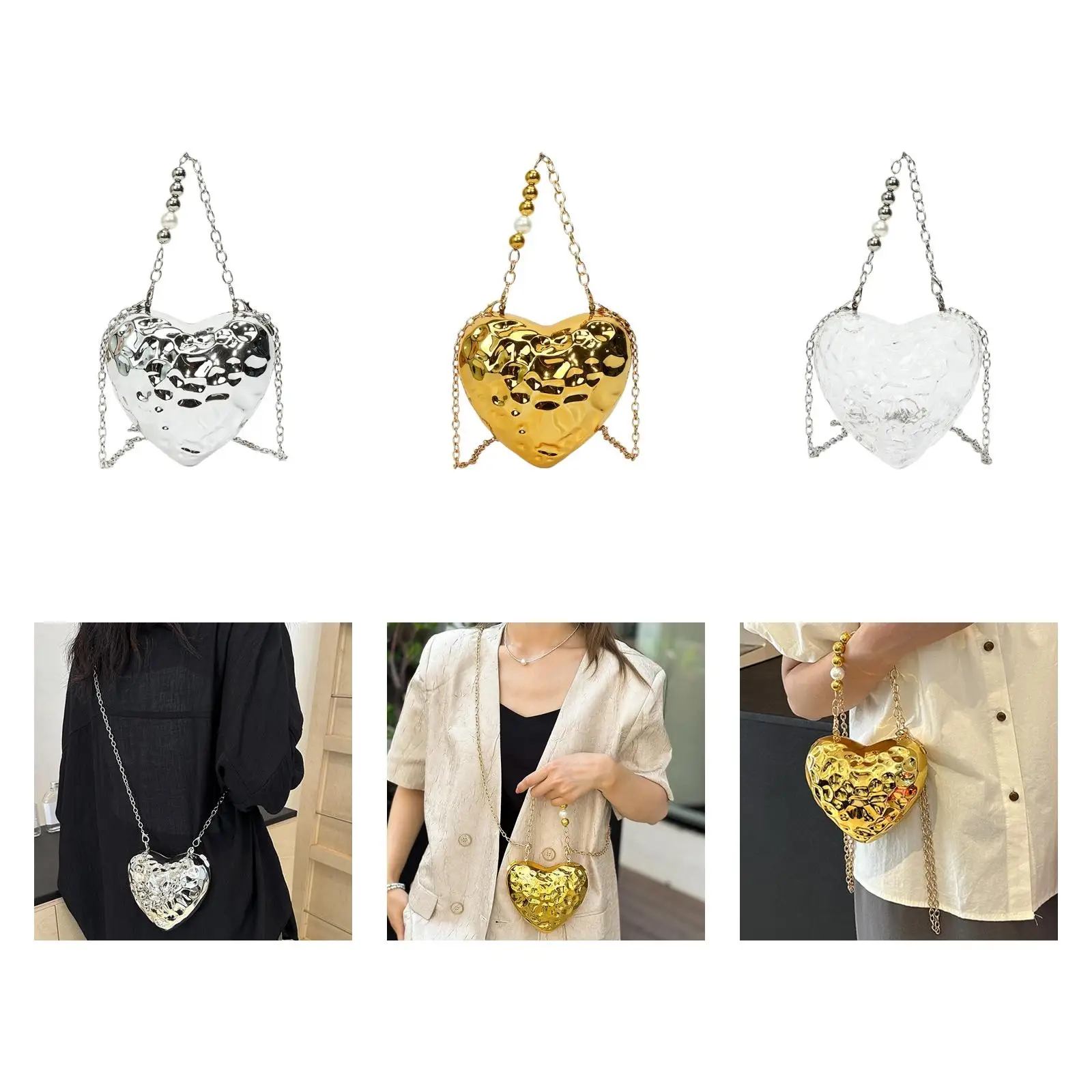 

Heart Shape Satchel Casual Fashion Crossbody Bag for Date Daily Use Outdoor