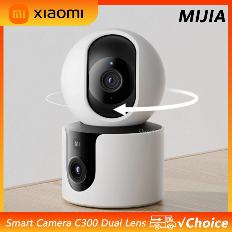 

NEW Xiaomi Mijia C300 Smart Camera Dual Lens PTZ 360° 3 Million pixels Full Color Night Vision WiFi 6 Home Security Mihome