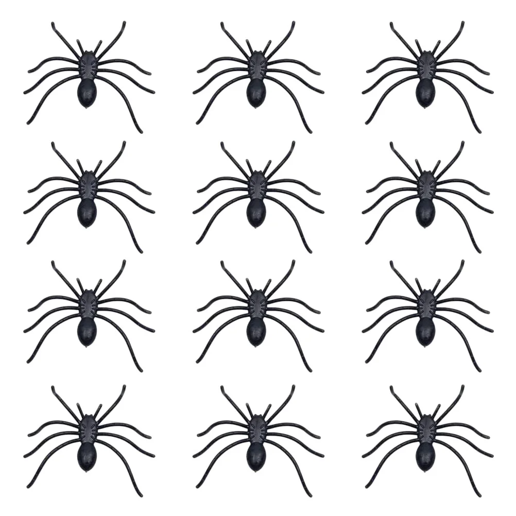 30 Pcs Soft Spider Toy Home Ornaments Halloween Decorations Adornments Plastic Joking Toys Hanging Spooky Props Spiders