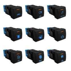 Push Button Switch Amber Blue Light Radar Wheel Heating Power for Toyota Camry Corolla Hiace RAV4 LandCruiser Prado 150 Altis