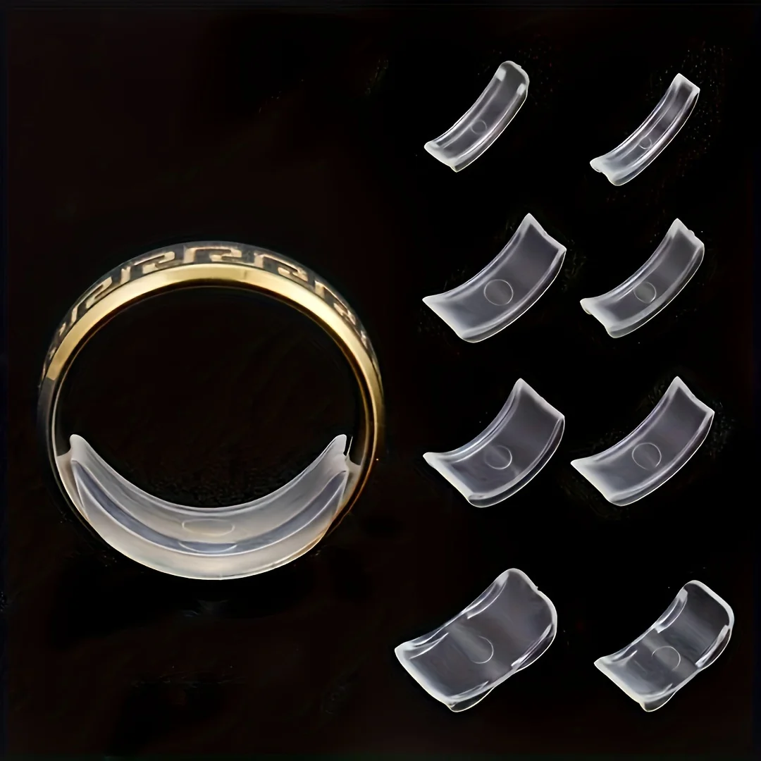 

8-Pack Adjustable Ring Sizer Set - Non-slip and comfortable fit, multi-size gasket for loose rings, portable jewelry size adjuster for oversized jewelry, suitable for various finger sizes
