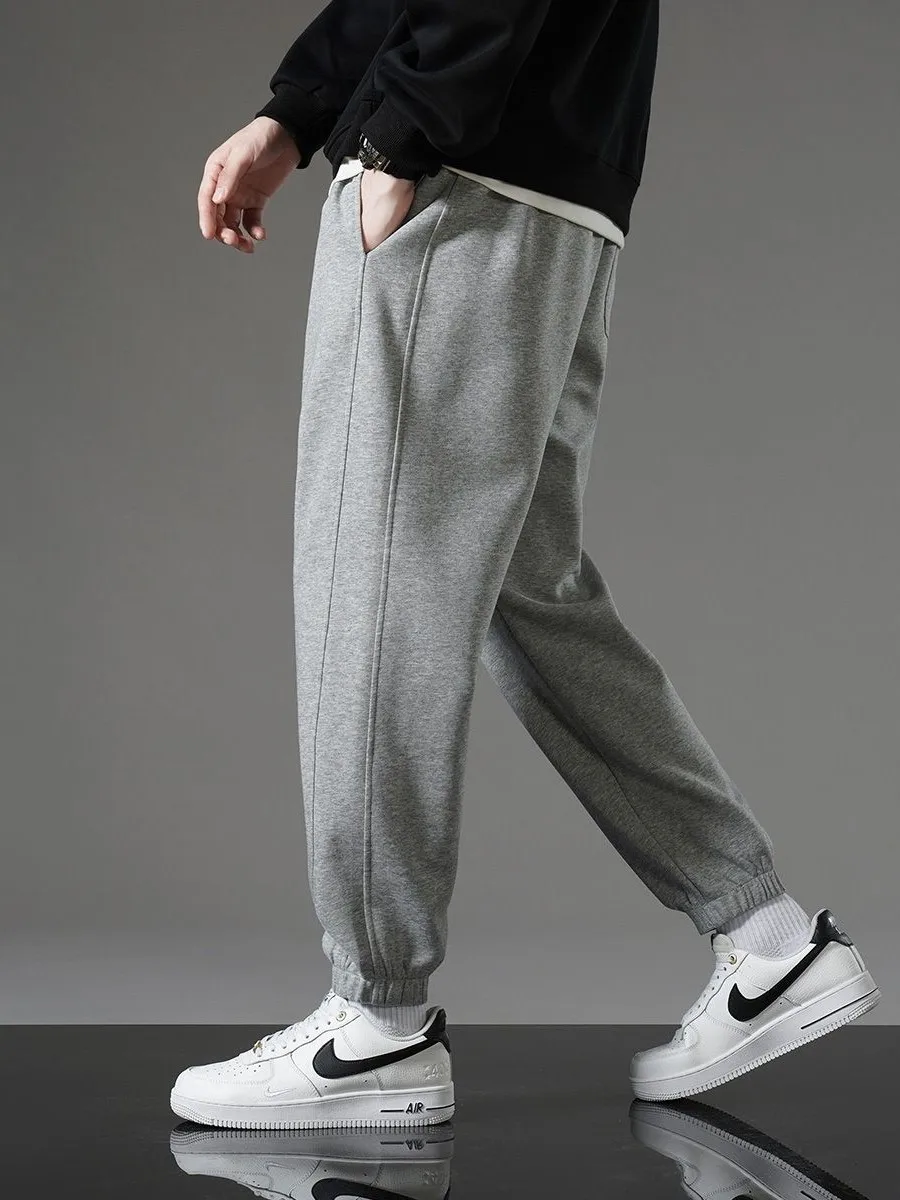 

Thiened Fce Running Sports Pants Loose Fit Dstring Trousers for Men Autumn Winter Casual Wear Trendy Brand