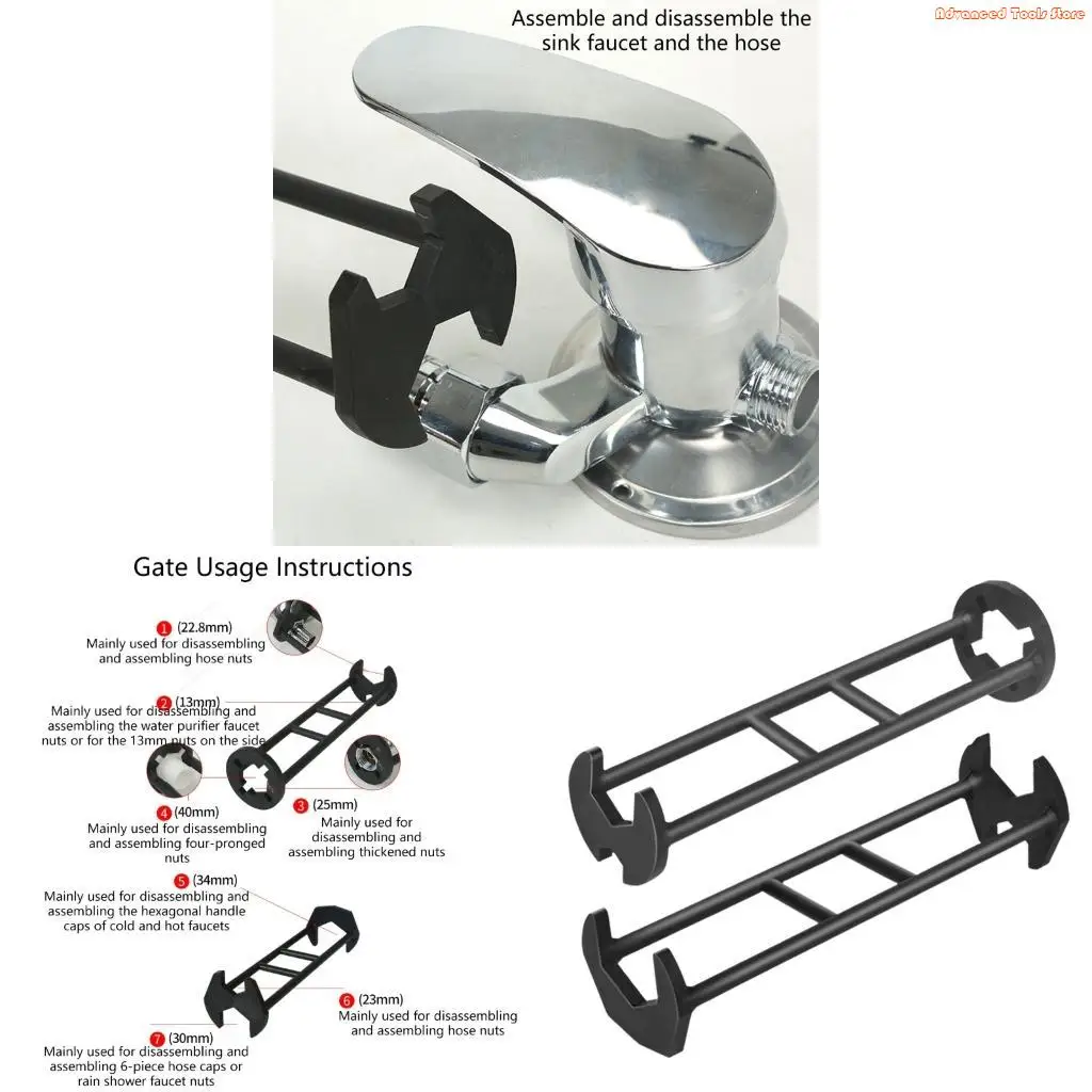 Multifunctional Basin Faucet Wrench Plastic Tap Installation Tool For Repairing Different Types Of Faucets W91B