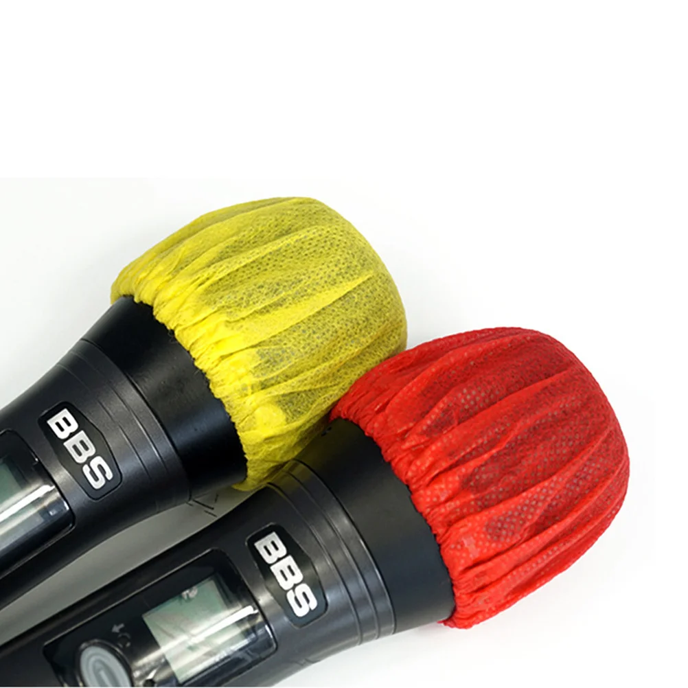 

66pcs Disposable Microphone Cover Set Non-Woven Fabric Covers For Karaoke Ktv Stage Performance Replacement Cushions Bulk Pack