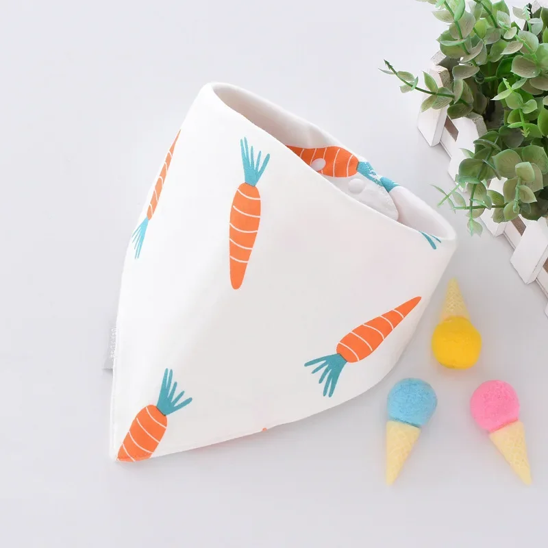 5Pcs/Set Baby Bibs Triangle Double Cotton Feeding Bandana Boys Girls Babador Feeding Smock Infant Burp Scarf Cloth Saliva Towel